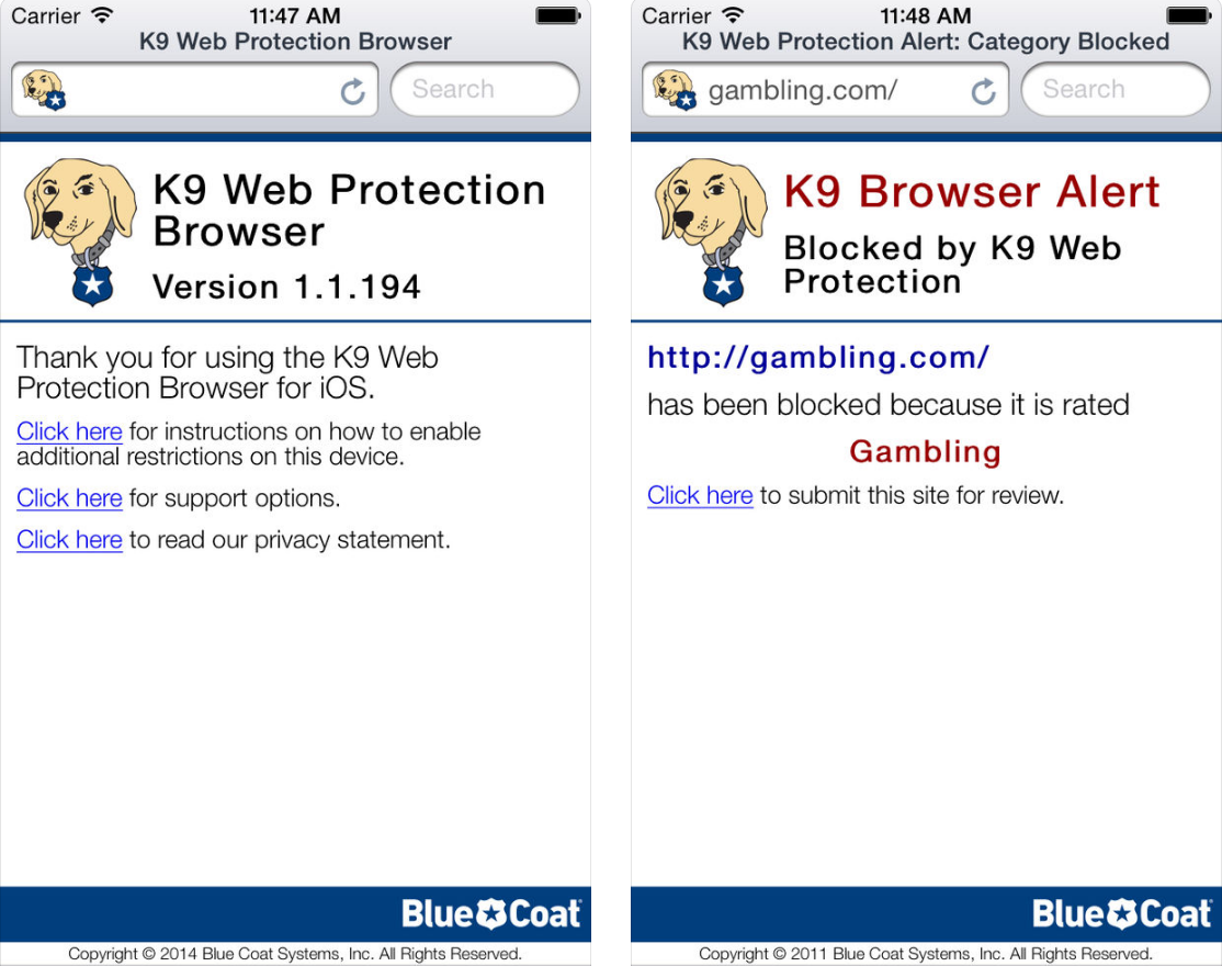 k9 web protection login