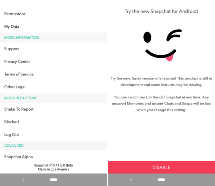 خطوات تفعيل نسخة سناب شات الجديدة Snapchat Alpha على هواتف الأندرويد مدونة نظام أون لاين التقنية