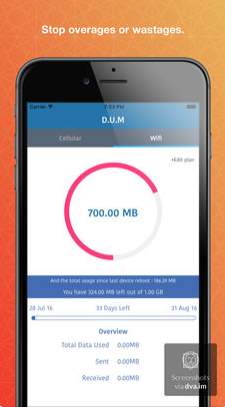 تطبيق DUM Data usage manager لحساب استهلاكك من الانترنت سواء كان باقة أو وايفاي مدونة نظام أون لاين التقنية