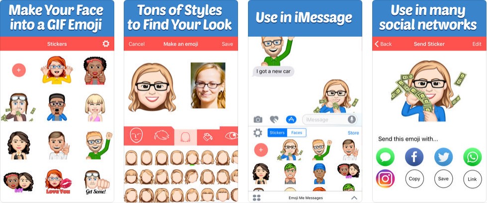للتحميل المجاني تطبيق الإيموجي Emoji Me Animated Faces لهواتف الآيفون مدونة نظام أون لاين التقنية