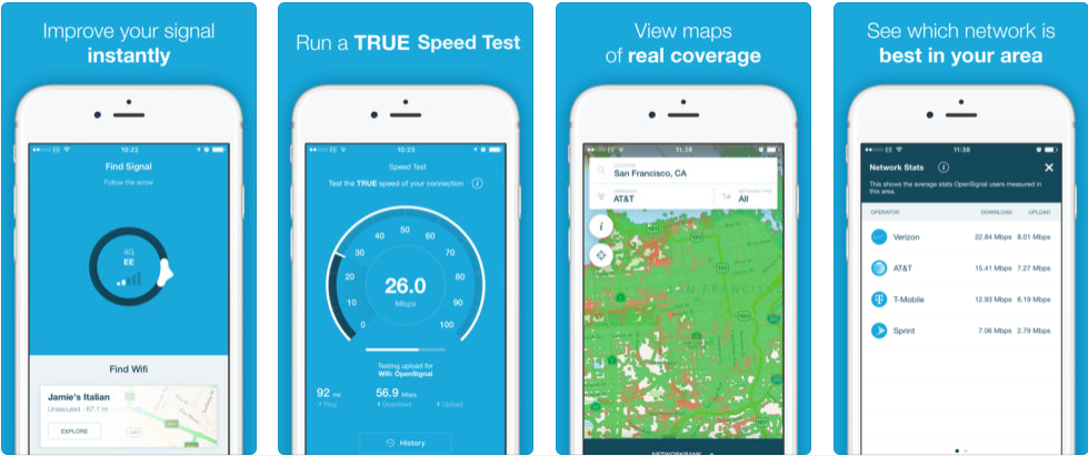 تطبيق OpenSignal - Speed Test & Maps يحدد لك أفضل شبكة تغطيتها ممتازه بموقعك مدونة نظام أون لاين التقنية