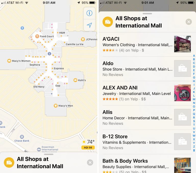 بالصور.. تعرف على كيفية استخدام الخرائط الداخلية للمطارات ومراكز التسوق في خرائط آبل مدونة نظام أون لاين التقنية