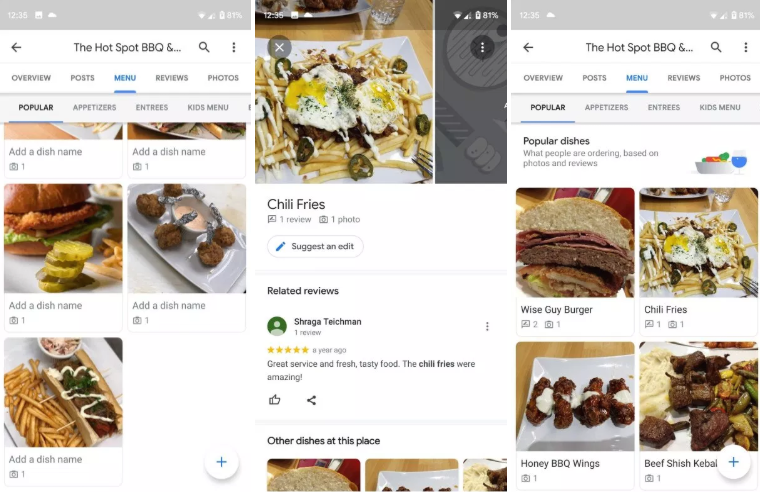 خرائط جوجل ستساعدك على معرفة الأطباق الشائعة في المطاعم عند البحث عنها مدونة نظام أون لاين التقنية
